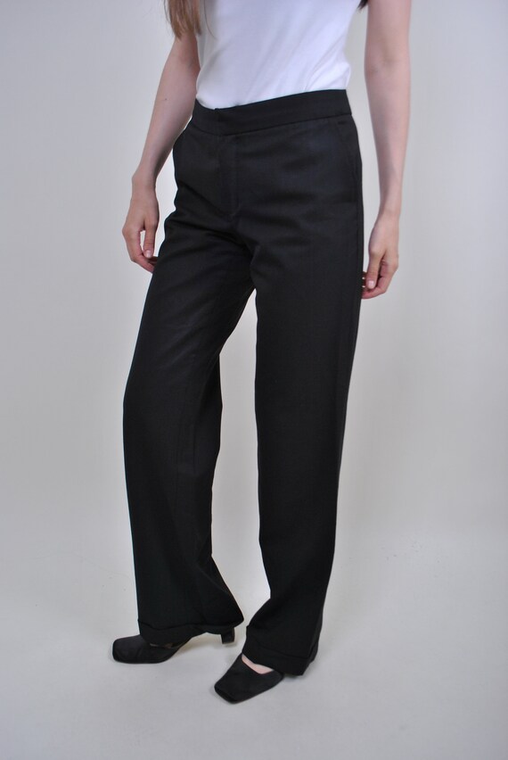 Black Formal Straight Pants Vintage Evening Suit Trousers - Etsy
