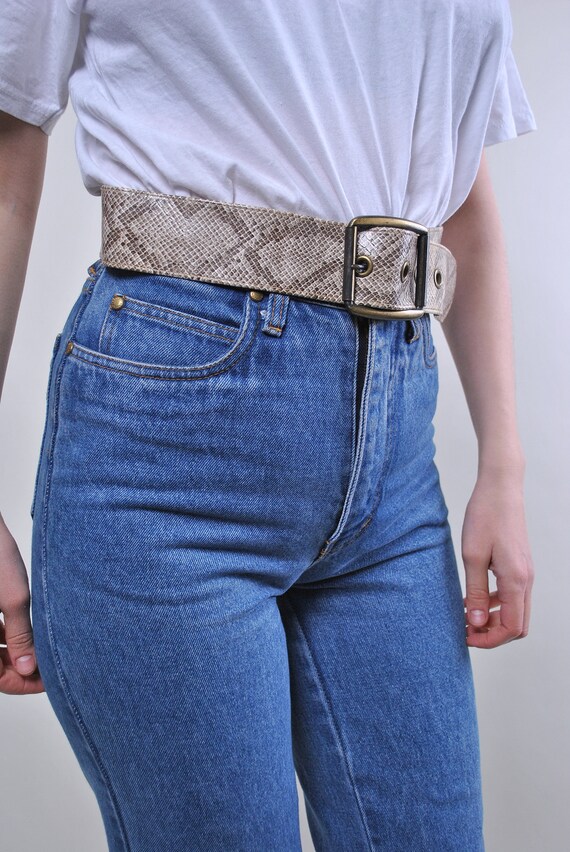 Snake pattern 90s vintage western belt - image 3