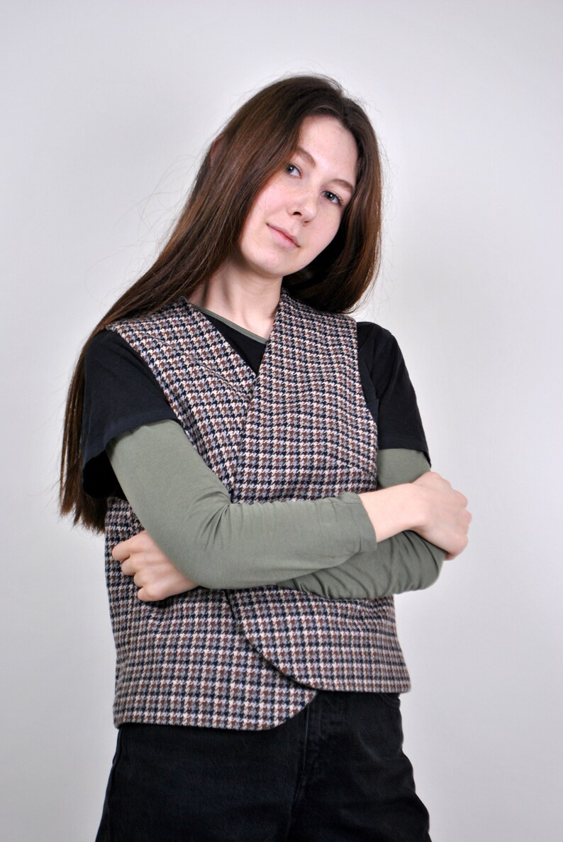 Vintage brown houndstoos print suit best Size M