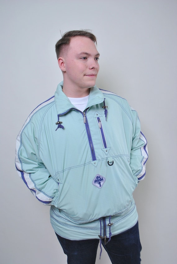 Vintage 80s ski jacket, Retro winter sport wear anorak, Size M/L