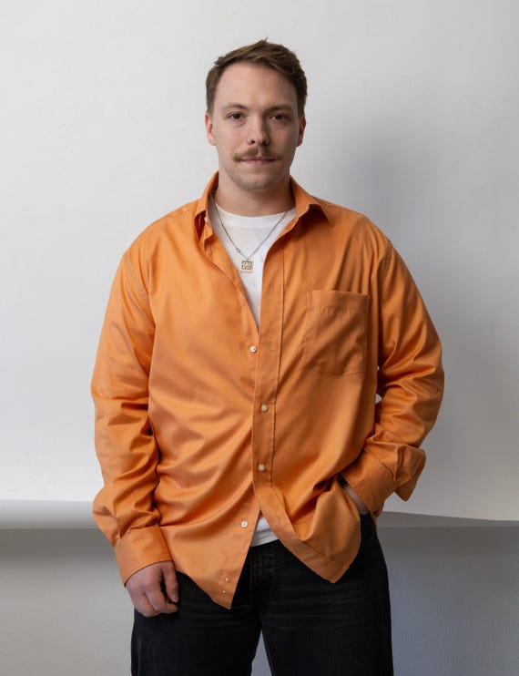 Apricot Mens Shirt 90s Long Sleeve Cotton Oversized Summer XXL
