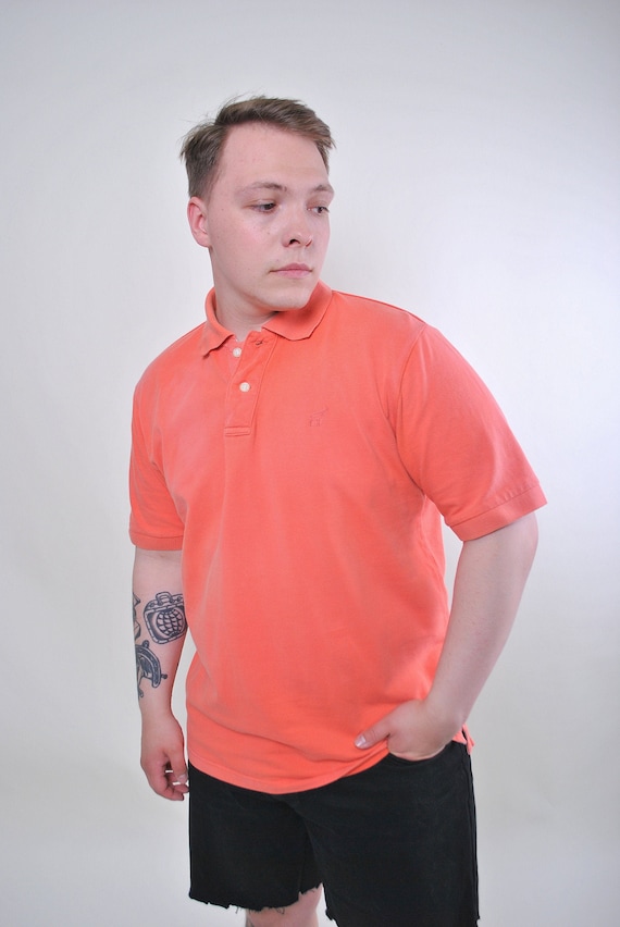 90s Vintage Pink Cotton Polo Shirt - Men's XL