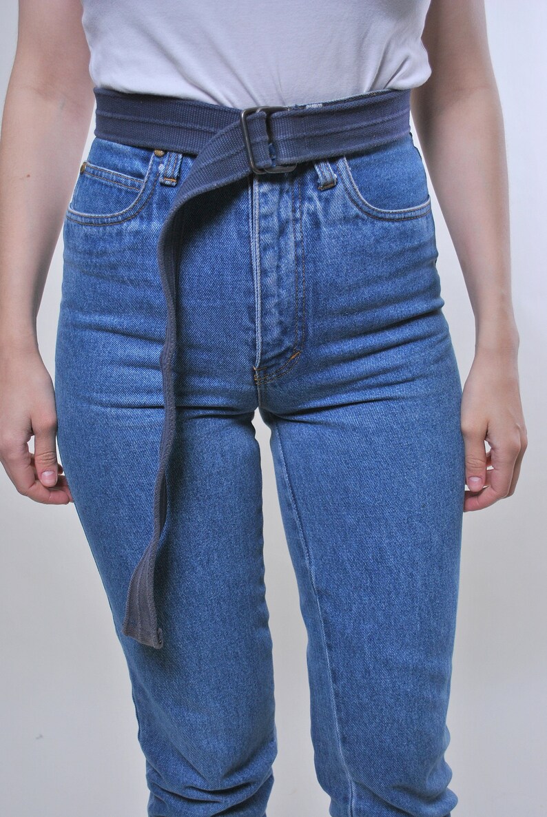 Vintage minimalist oversized cotton grey belt