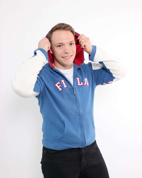 Y2k Fila hoodie, vintage sport wear zip up sweatshirt, Size M