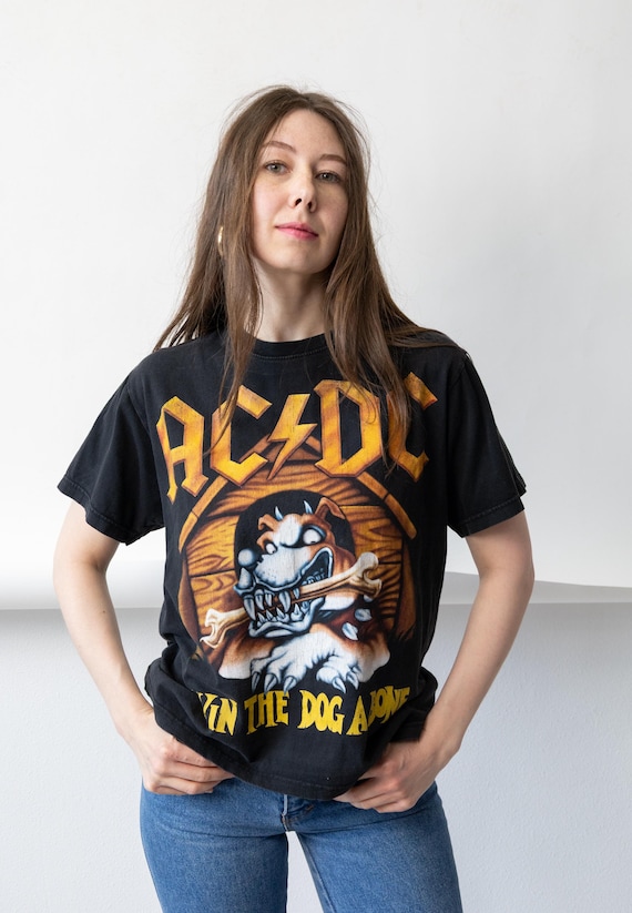 AC/DC Vintage Band T Shirt Givin Dog A Bone 90s Cotton Tee M
