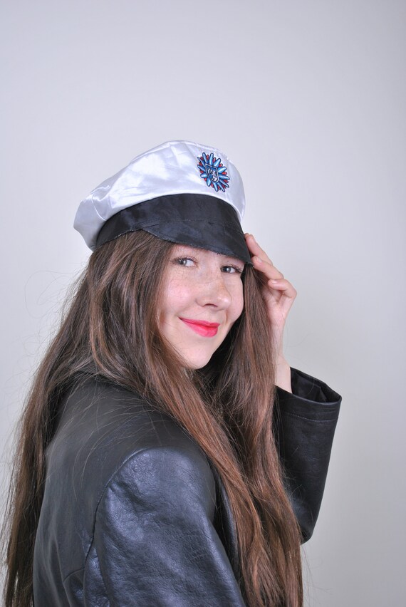 80s costume police cap, vintage funny newsboy hat - Gem