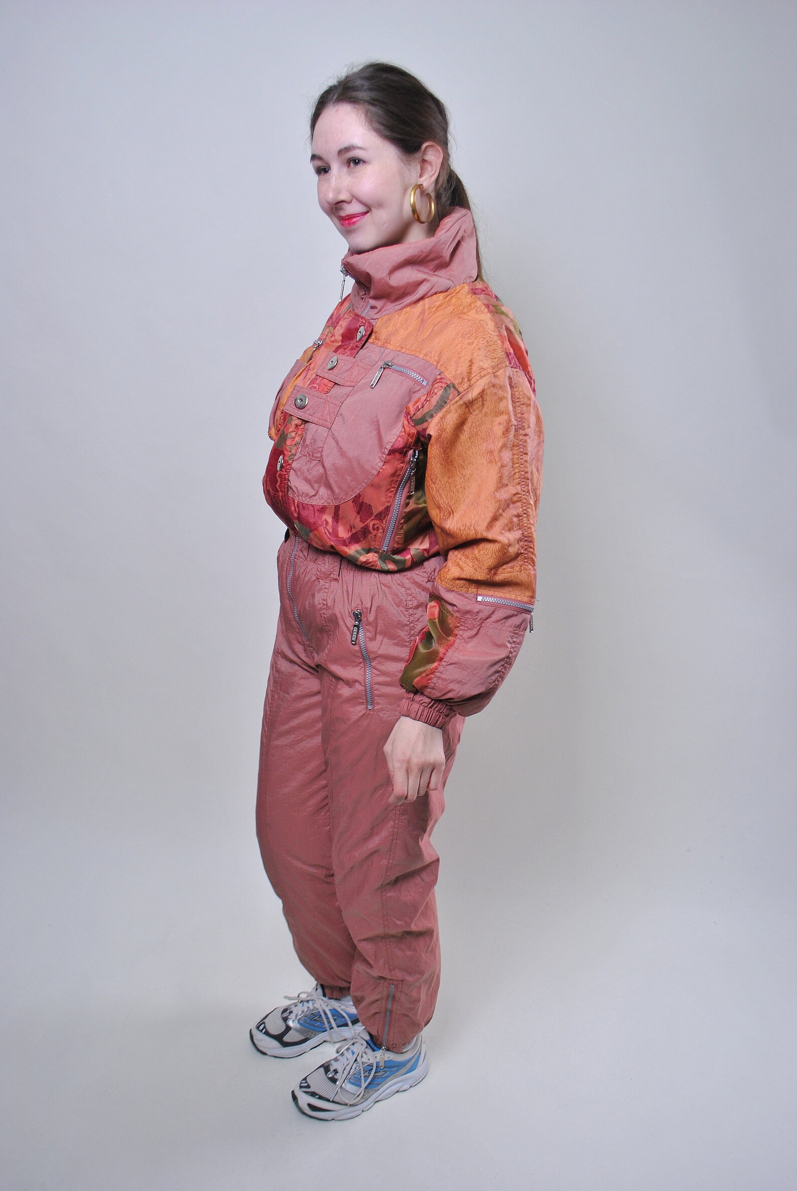 Vintage one piece multicolor ski suit retro women snow suit Etsy