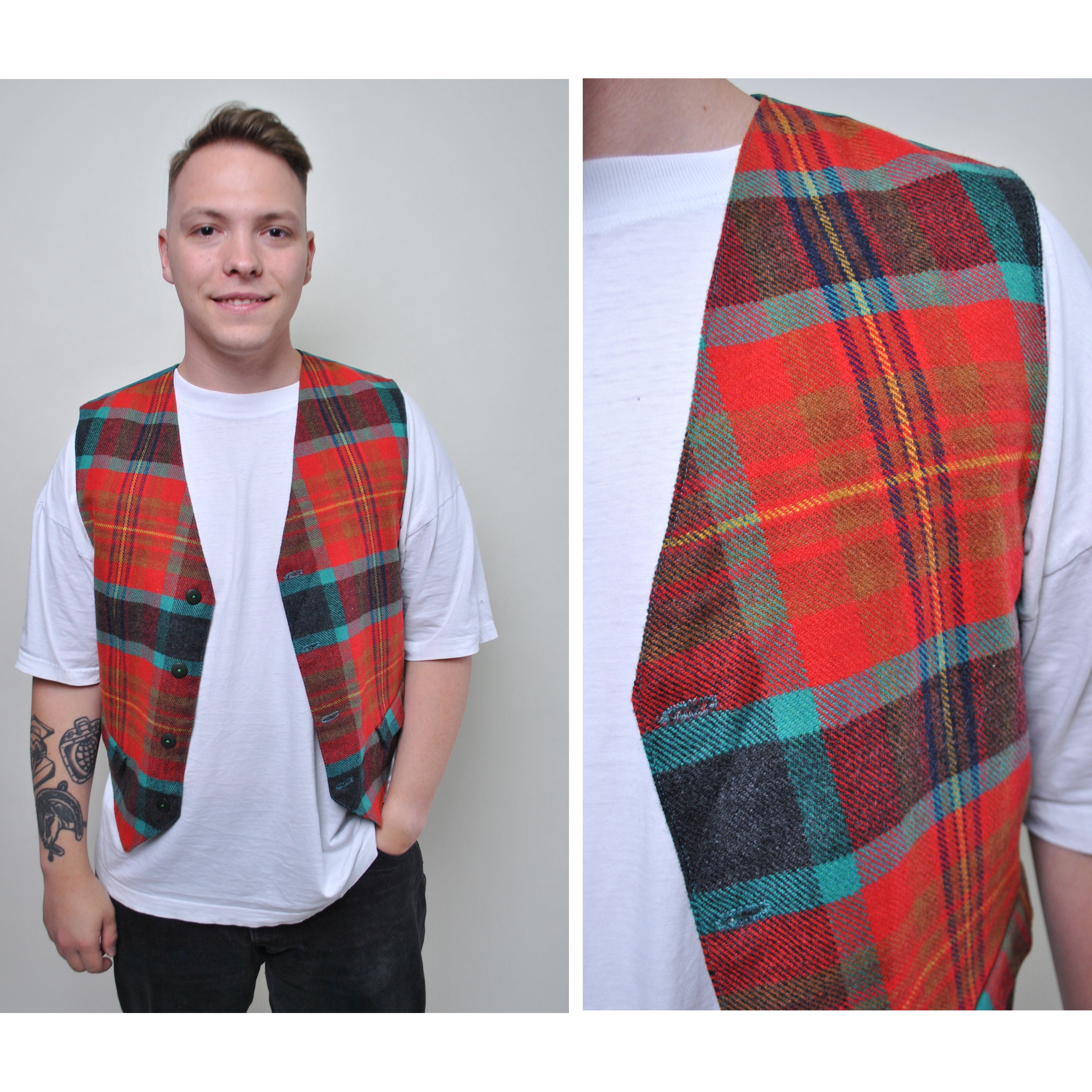 90s Plaid Vest, Vintage Wool Buttons Top, Check Pattern Suit Lumberjack Shirt Casual Outfit Vest, Size M - Etsy 90s Plaid Vest, Vintage Wool Buttons Top, Check Pattern Suit Lumberjack Shirt Casual Outfit Vest, Size M - Etsy