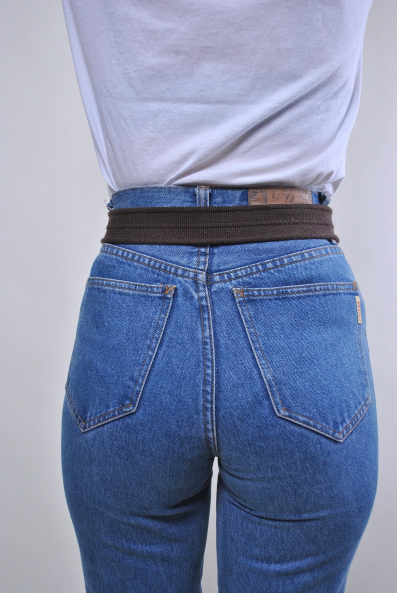 Vintage oversized minimalist brown cotton belt