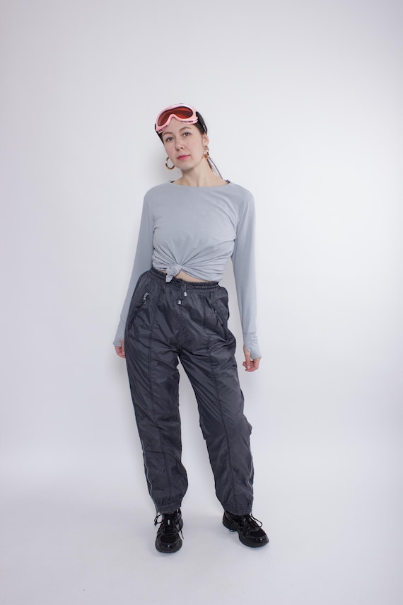 Vintage 90s Ski Pants, Retro High Waisted Womens Snow Pants, Size M