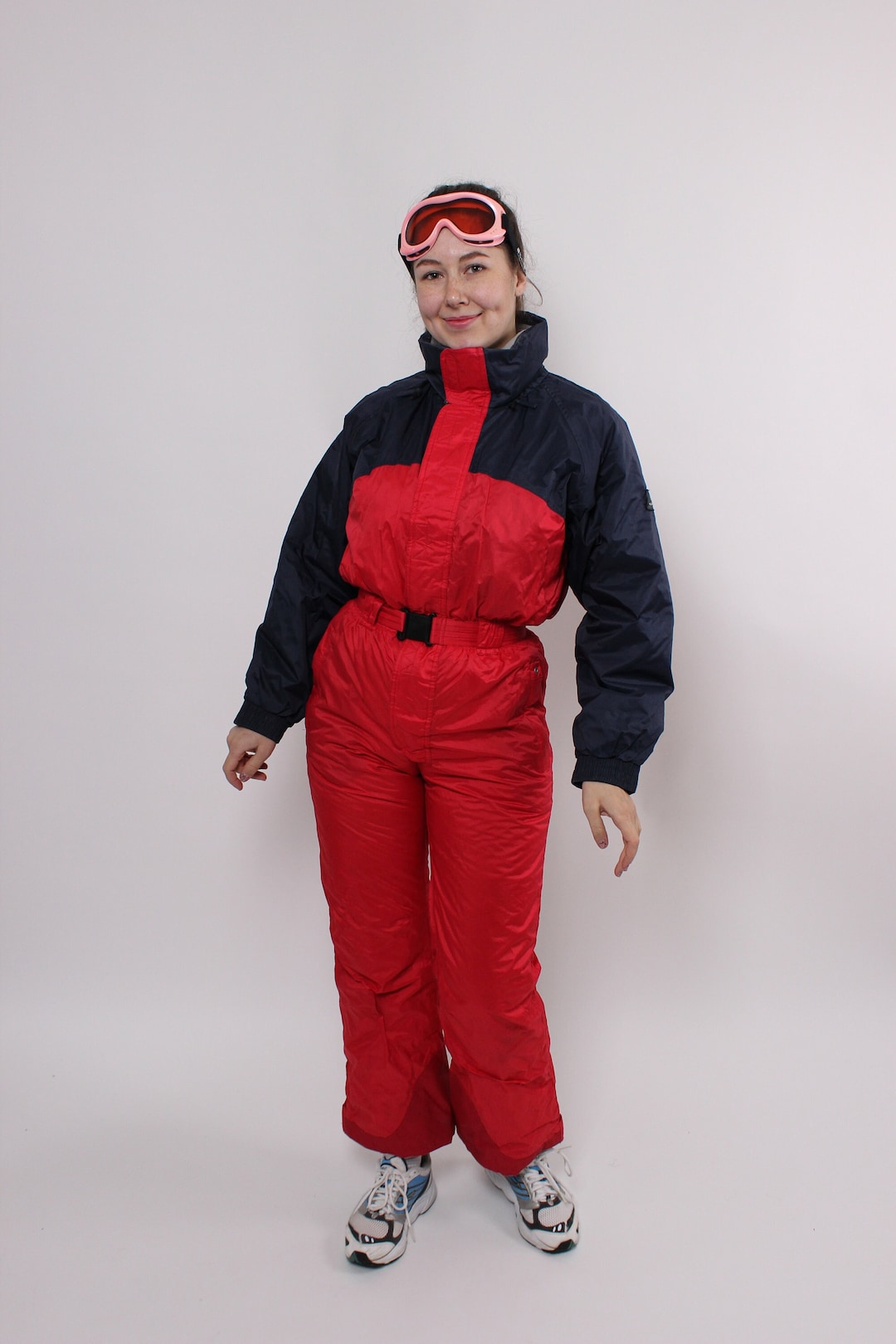 Vintage 90s Red One Piece Ski Suit, Women Retro Ski Jumpsuit, Size M Etsy