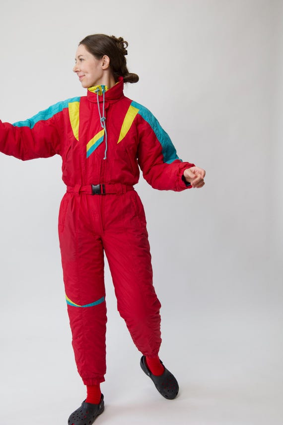 Vintage Red Colorblock Ski Suit Kokodo One Piece Size S