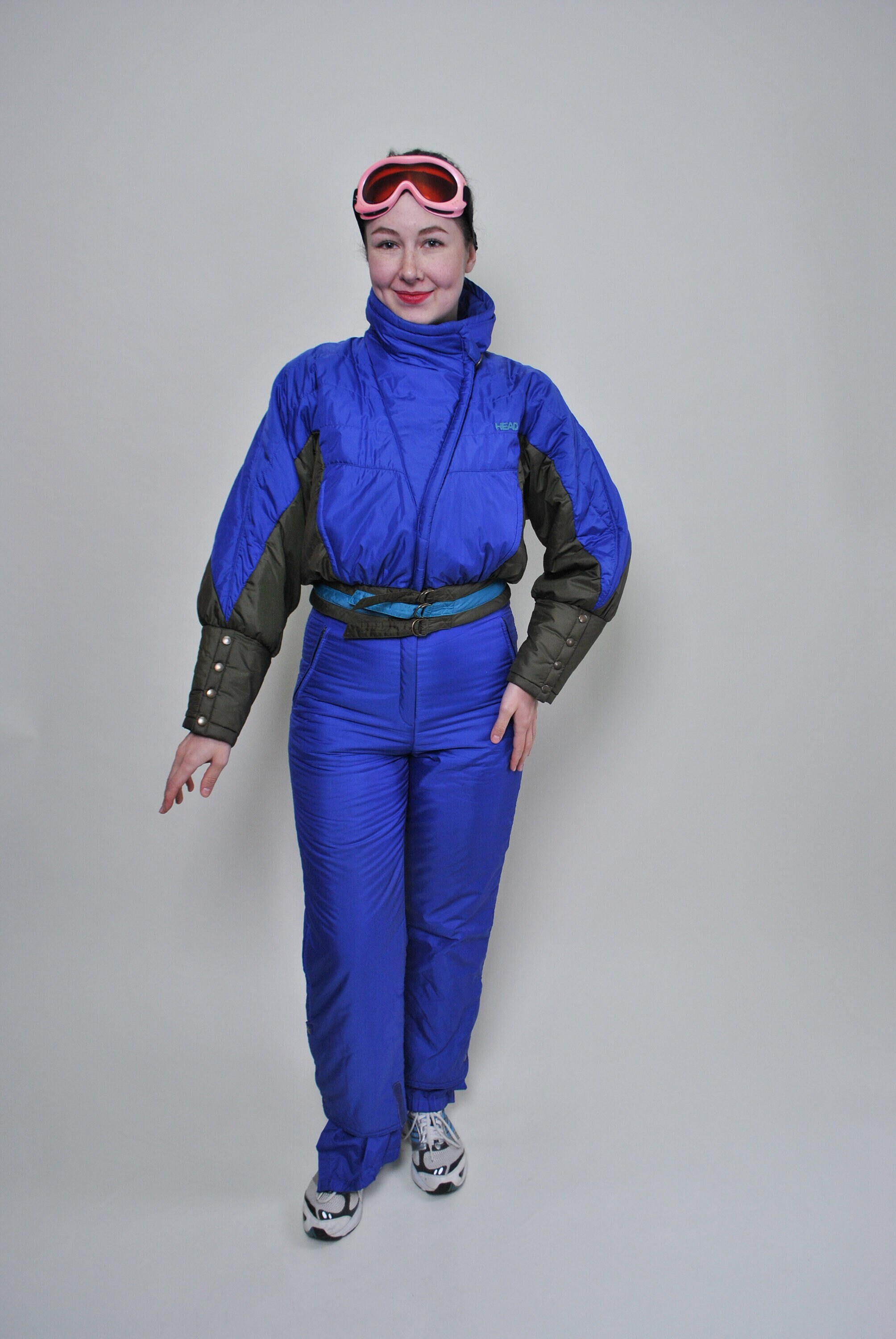 80s Blue Ski Suit One Piece Retro Snow Suit for Her Fitted Etsy