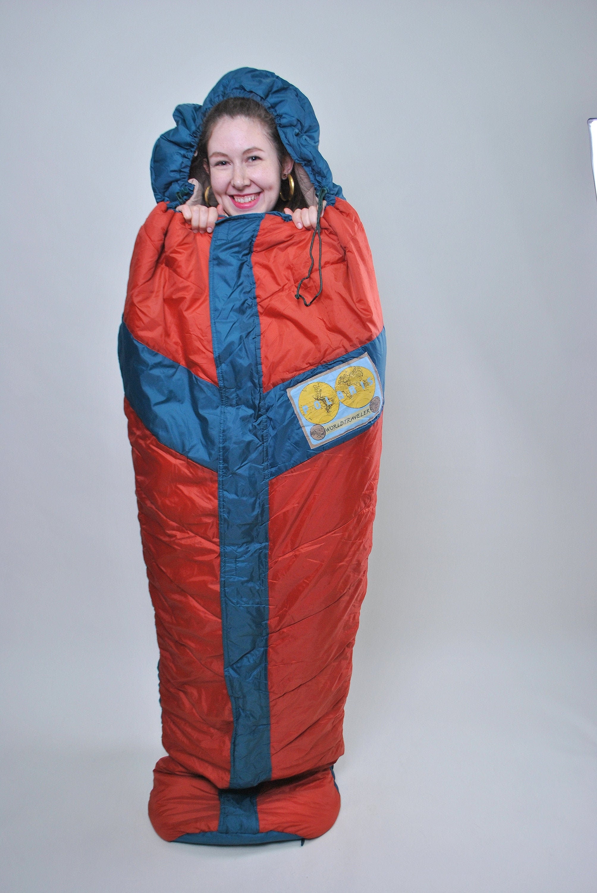 Vintage spring red sleeping bag retro travel camping bedroll Etsy