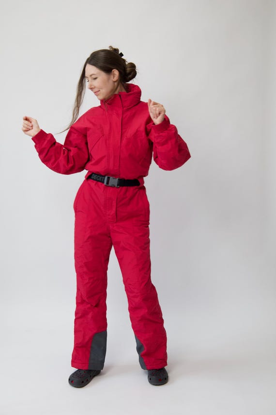 Vintage Raspberry Red Ski Suit One Piece Size M