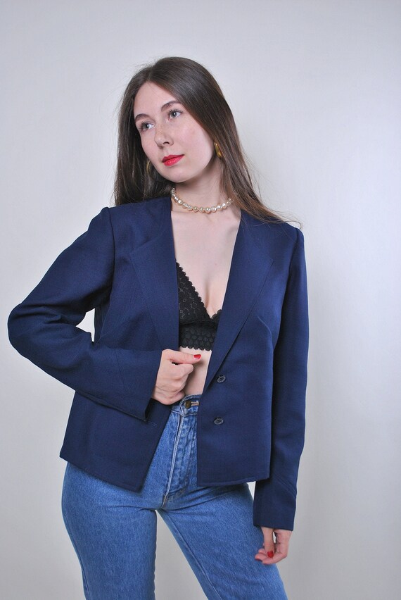 Vintage blue evening party suit blazer, Size M