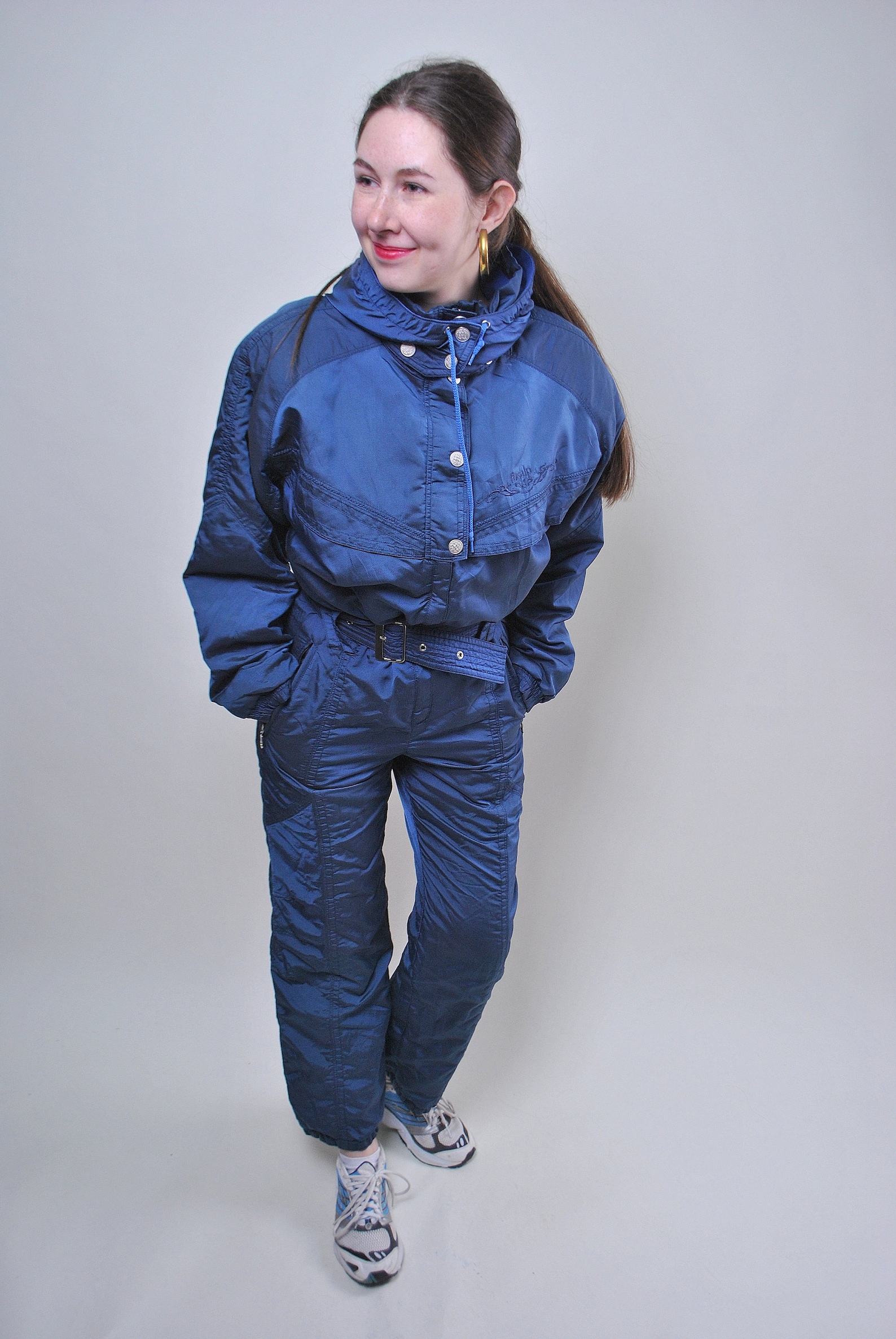 Vintage one piece blue ski suit retro women snow suit Size M | Etsy