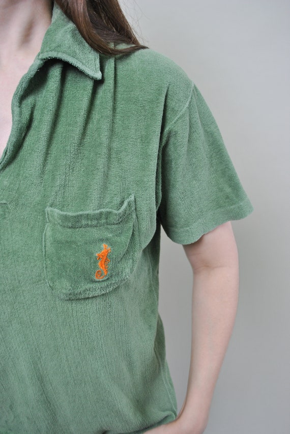 Vintage polo shirt, minimalist pocket tee shirt -… - image 5