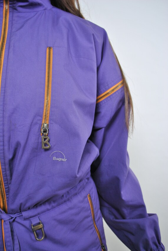 Bogner one piece ski suit, vintage 80s purple sno… - image 2