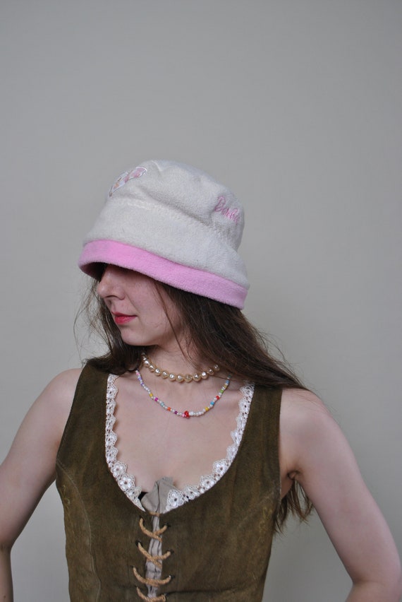 Cute fleece bucket hat, 90s adorable winter hat i… - image 1