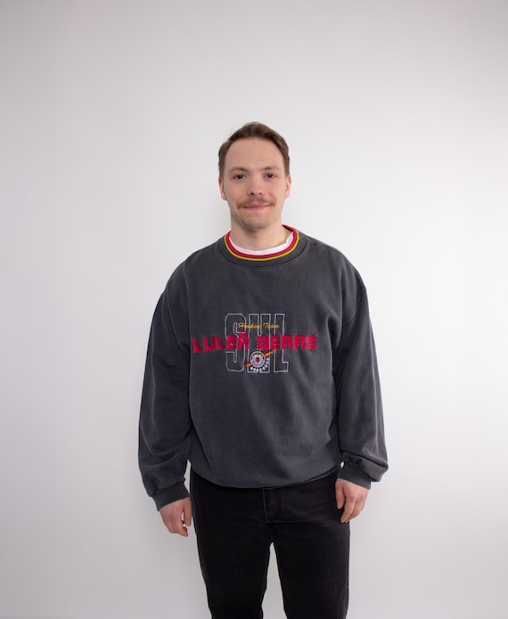 Bears Hockey Faded Charcoal Embroidered Crewneck Sweatshirt Size XL