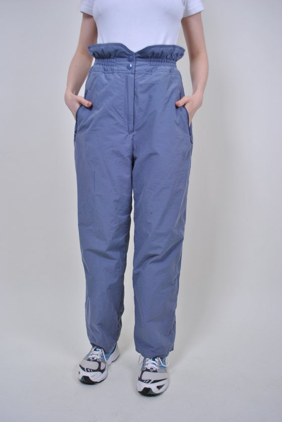 Vintage grey ski pants, 80s plus size ski suit tro