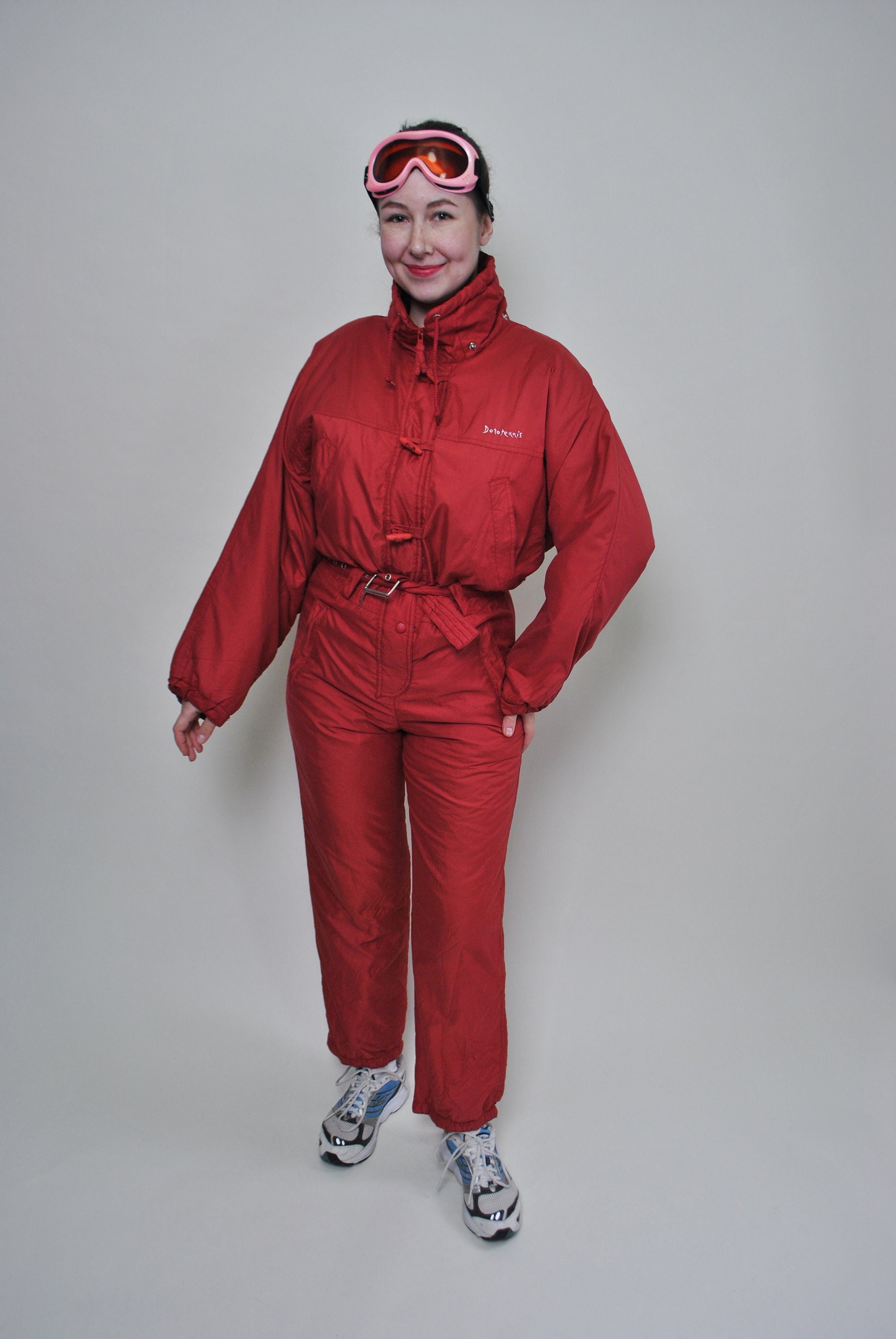 One Piece Red Ski Suit Retro 90s Women Snowsuit MEDIUM Size Etsy