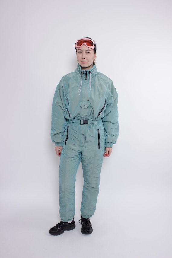 Vintage 90s Ski Suit Women’s One Piece Snowsuit, Winter Overall, Size M