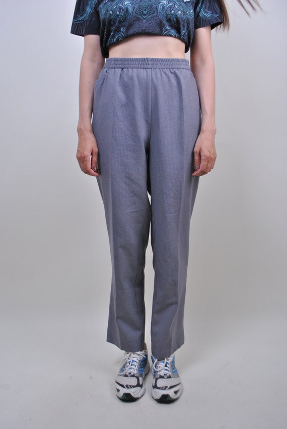 80s gray suit pants, vintage evening formal trousers, Size XL