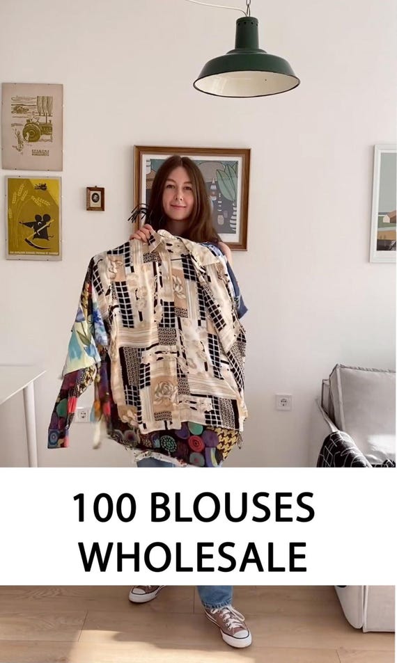 Vintage Blouse Wholesale Bulk Lot 100 Pieces 80s 90s Mixed Eras