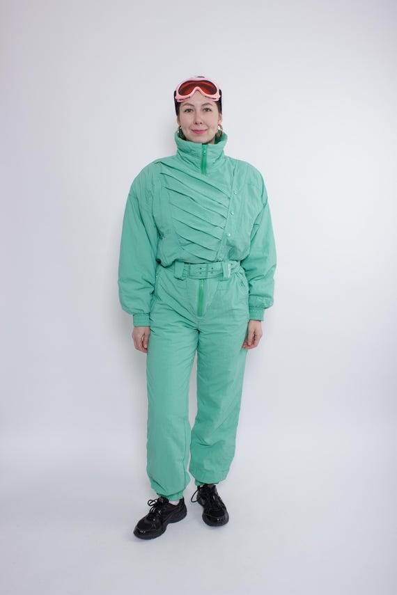 80s Vintage One Piece Ski Suit: Retro Winter Jumpsuit, Size M
