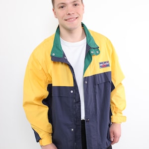 90s multicolour wind jacket, vintage colorful sportswear jacket, Size XXL