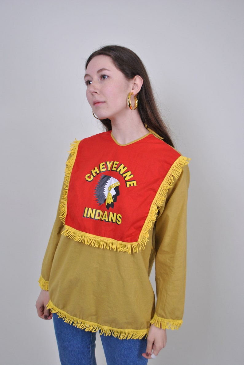 vintage indie heritage shirt 90s Native Americal costume Size M