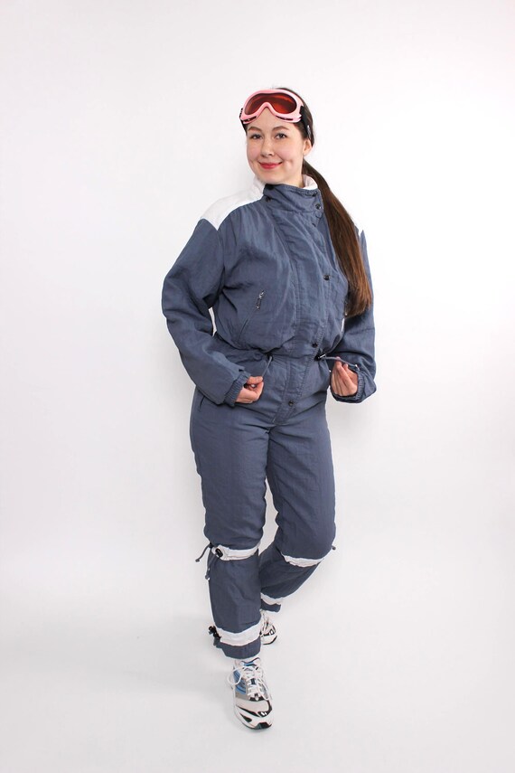 Vintage 90s One Piece Ski Suit Women’s Snowsuit, Retro Full Body Jumpsuit, Size M