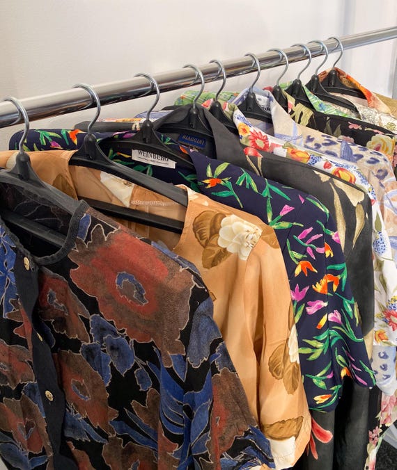 90s Floral Blouse WHOLESALE, vintage 80s flowers print blouse Bulk buy