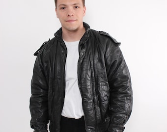 1980年代のエアボーンエクスプレスボンバージャケット、ヴィンテージXL