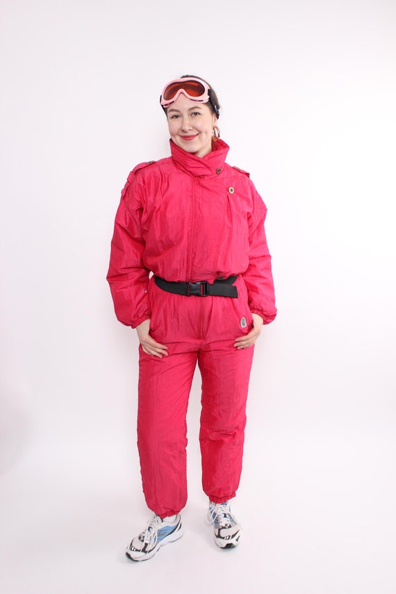 Vintage one piece ski suit, 90s зштл snowsuit, retro winter jumpsuit,  Size M