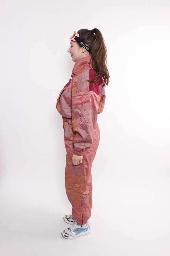 One piece ski suit, Vintage pink ski jumpsuit, re… - image 4
