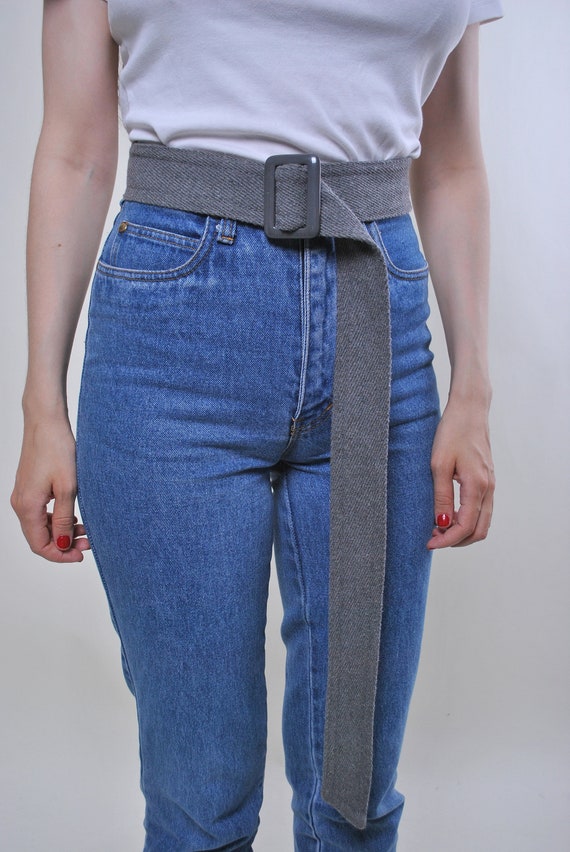 90s vintage belt, utility grey oversized minimali… - image 1