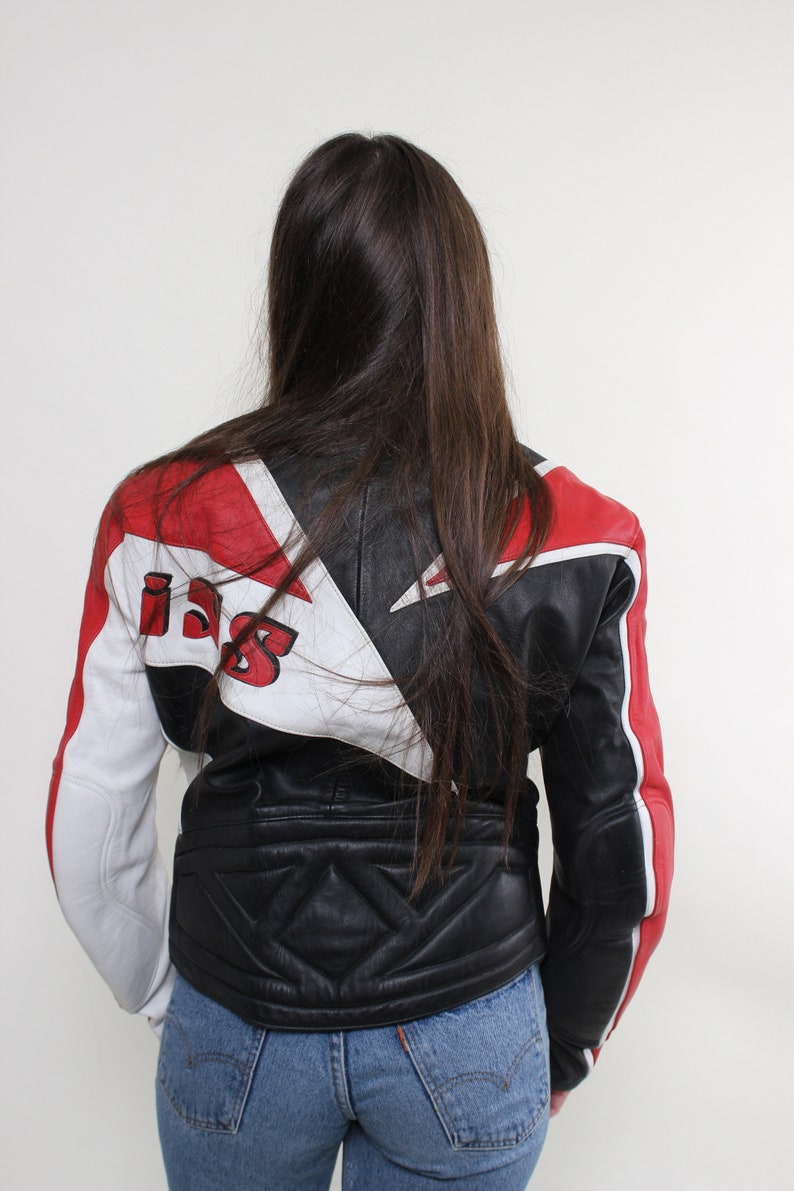 retro 90s leather Motorcycle jacket