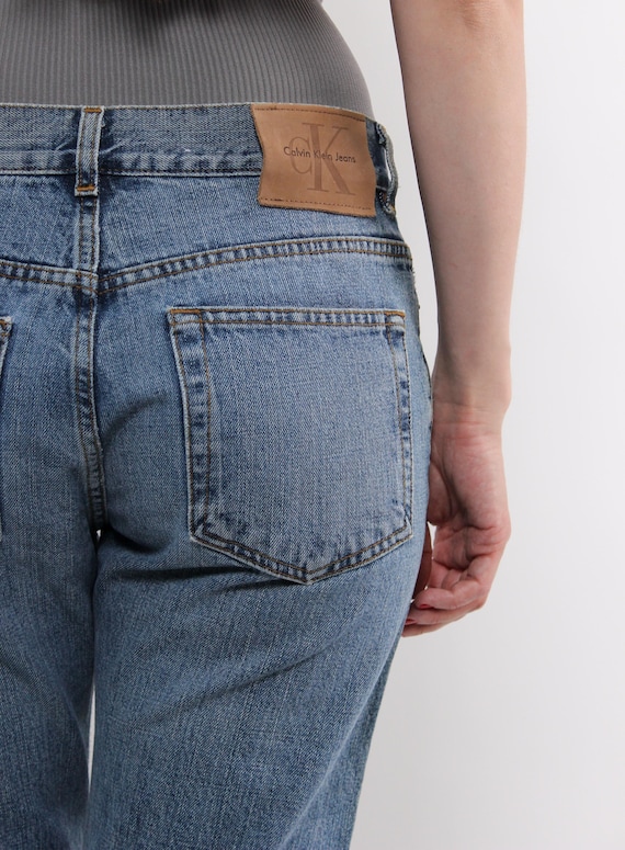 90s Calvin Klein Jeans Vintage Medium Wash Straight Leg High Waist Cotton Denim W31