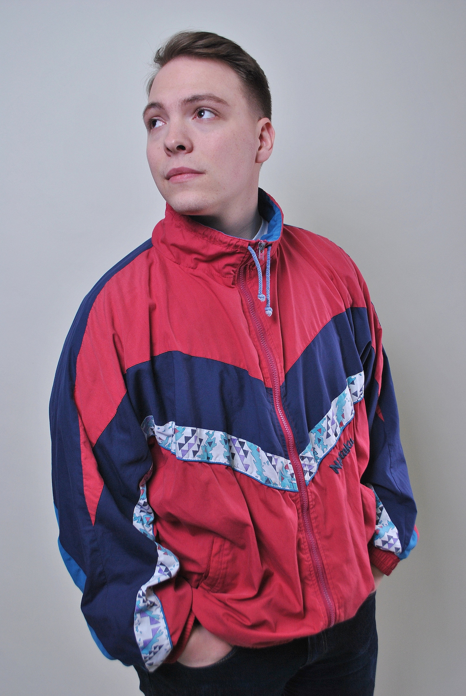 Vintage multicolor windbreaker 90s mens sport suit jacket Etsy