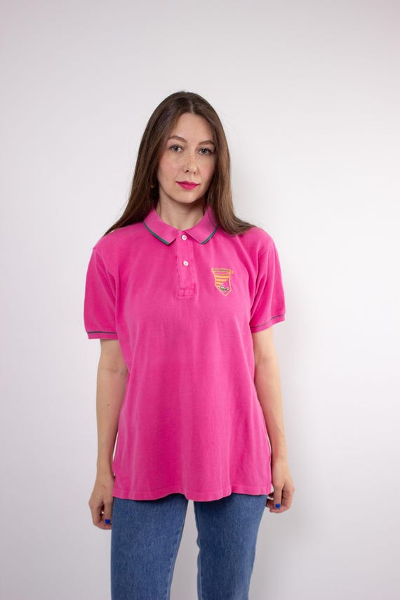 Vintage 90s Lacoste Pink Polo Shirt: Made in France, Size M