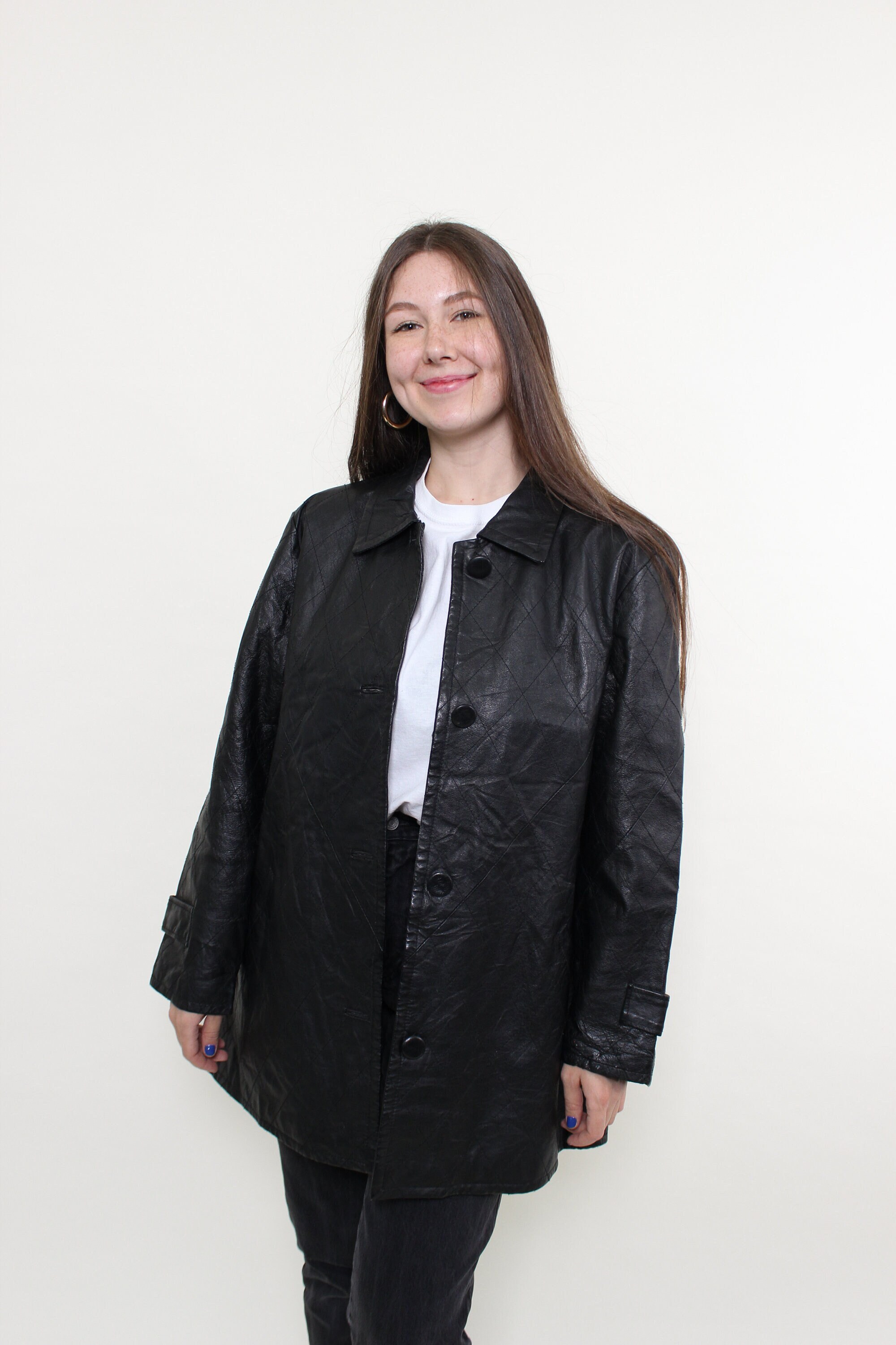 Women Baseball Leather Jacket Studded Rivets Nightclub Bomber Punk Coats  Outwear