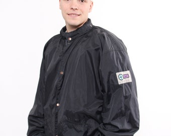 90s Oversized Coach Jacket, Vintage Black Sport Wear Jacket 90s Oversized Coach Jacket, Vintage Black Sport Wear Jacket