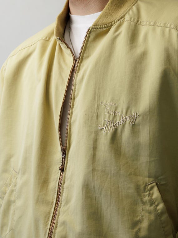 90s Bomber Jacket Luhta Monterey Bay Khaki Harrington Jacket Oversize Vintage Size L