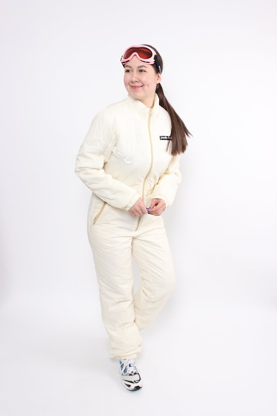 Vintage 90s One Piece Ski Suit, Women Retro Snow Suit, Size M