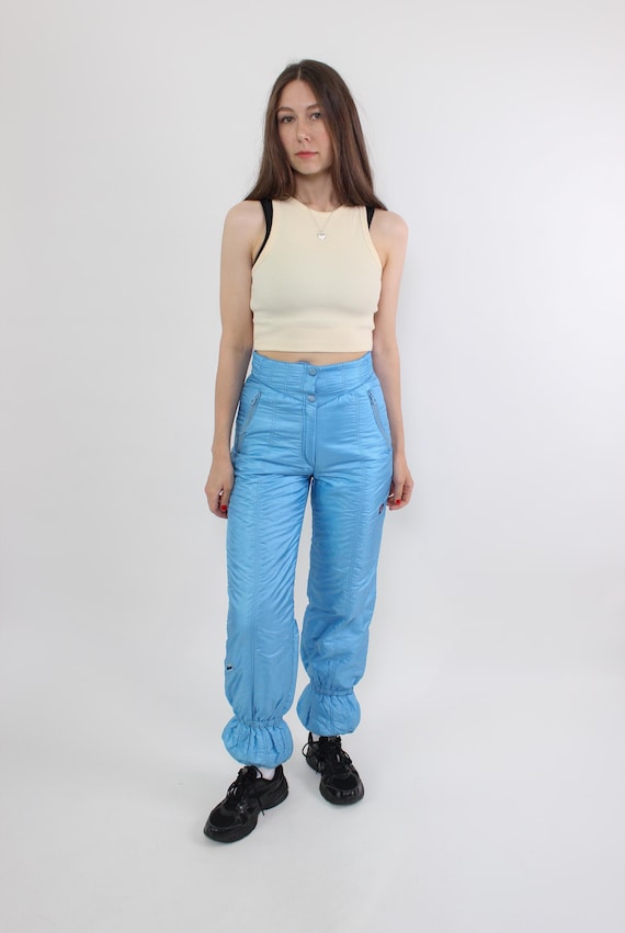 Vintage 90s Ellesse Blue Ski Pants: High Waist Italian Snow Pants - Size S