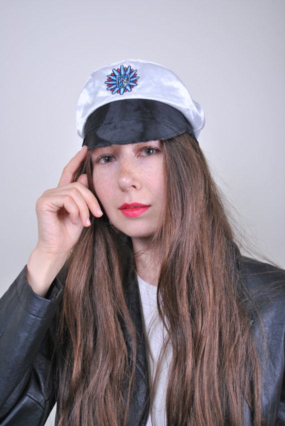 80s costume police cap, vintage funny newsboy hat - Gem