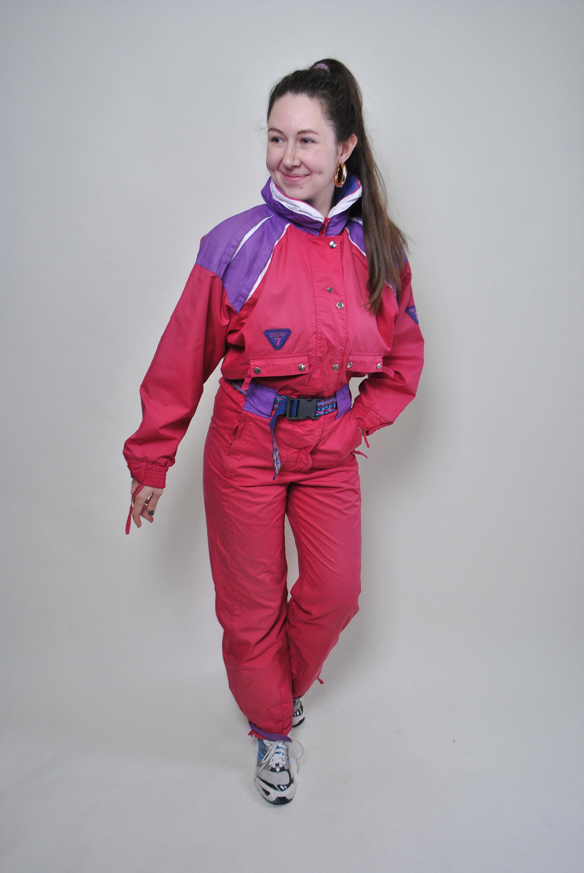 Ski Suit Retro Pink Full Snow Suit 